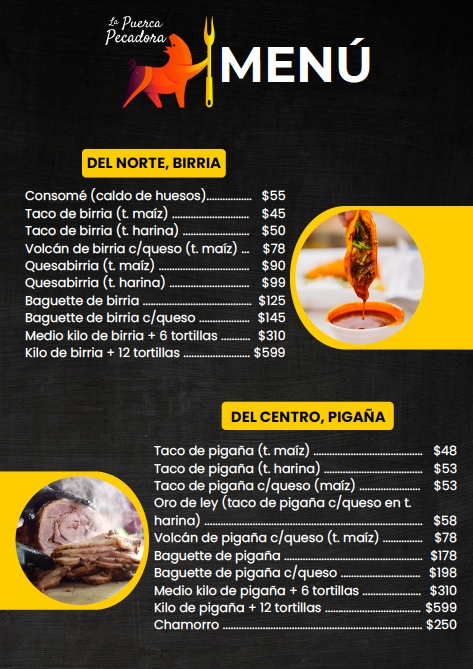 La Puerca Pecadora Del Valle Menu - Image 2
