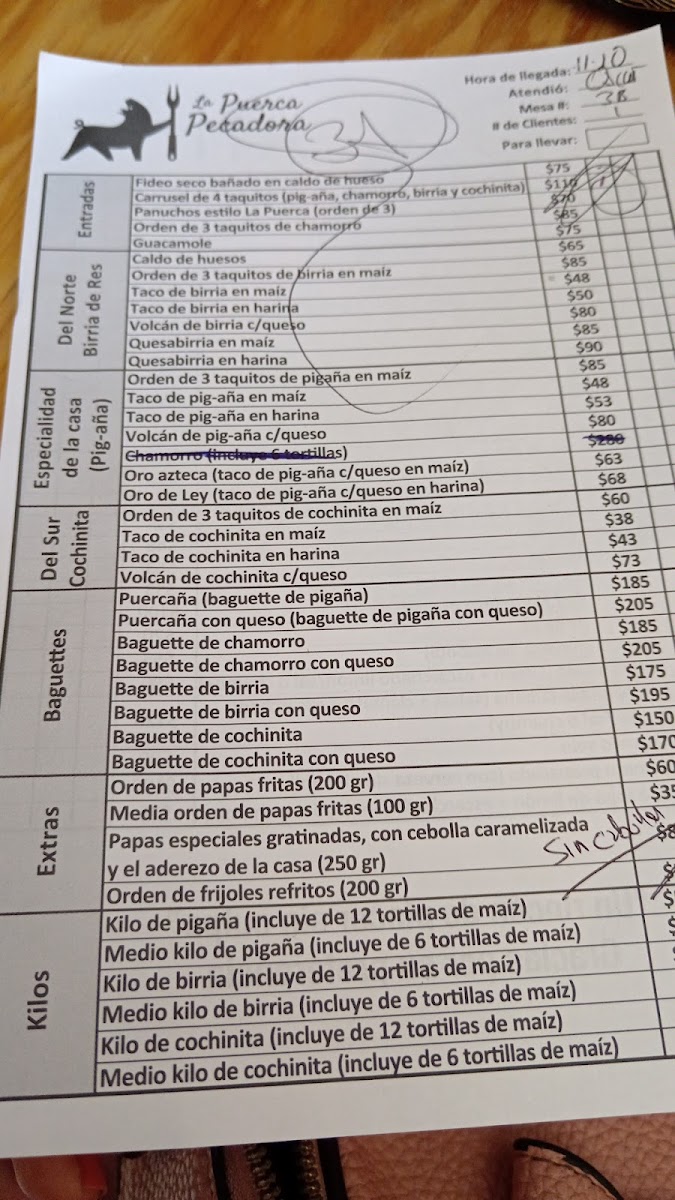 La Puerca Pecadora Del Valle Menu - Image 5